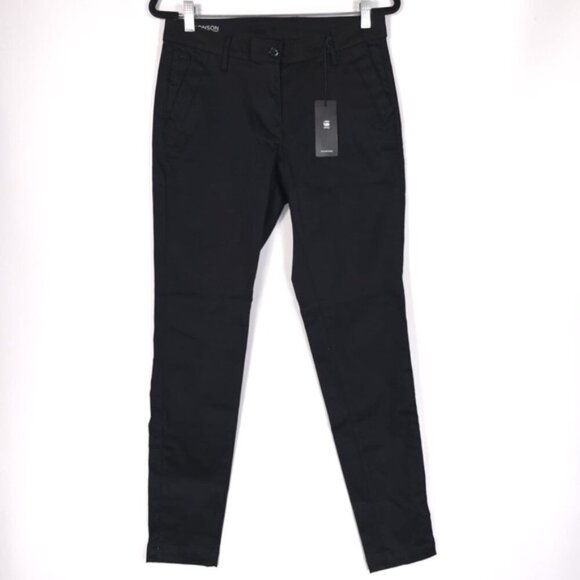 NWT‎ G-STAR RAW Women’s BRONSON MID Skinny Chino Pants Black Size 28/34